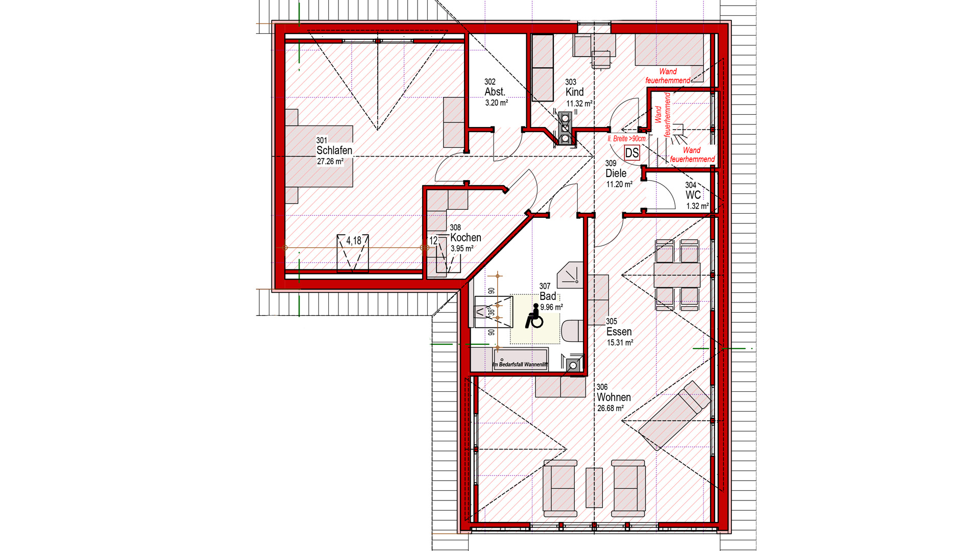Morsbach-Alzen: Landhaus mit 3 Wohnungen und PV-Anlage, Dachgeschoss: Wohnung 110 m²